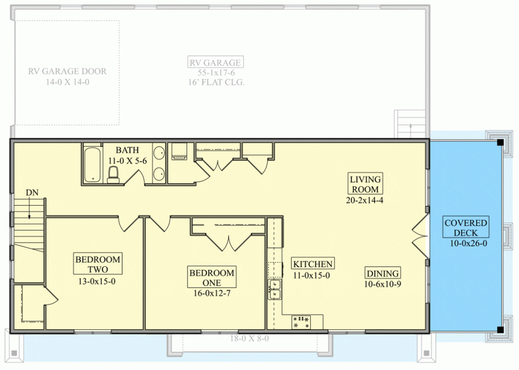 2nd Floor Plan of Timber Cabin-style Shouse