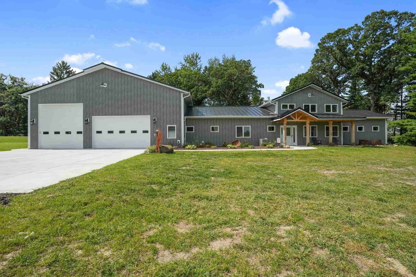 Grey in Green Landscape Image via Barndominium Living Facebook group by John L.