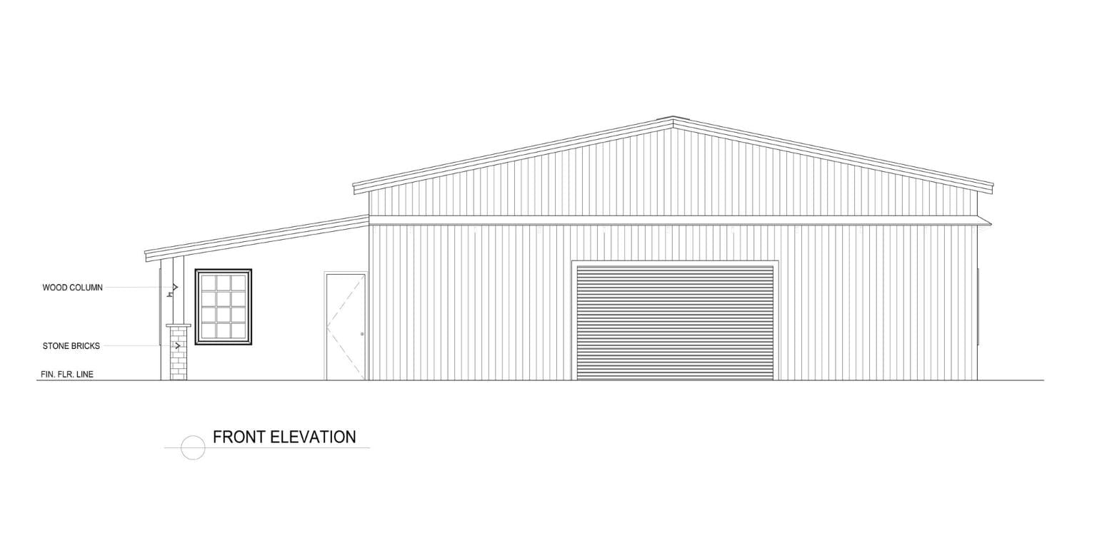 2600 sq.ft. stable living quarters front_elevation_133701HBM