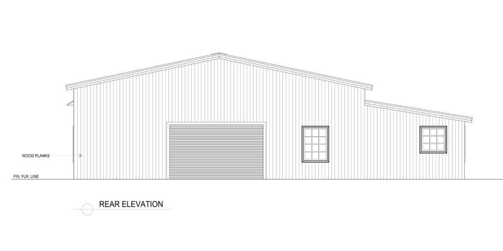 2600 sq.ft. stable living quarters rear_elevation_133701HBM