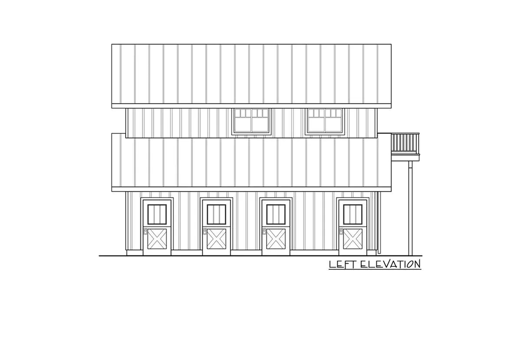 Left elevation sketch of the garage apartment.
