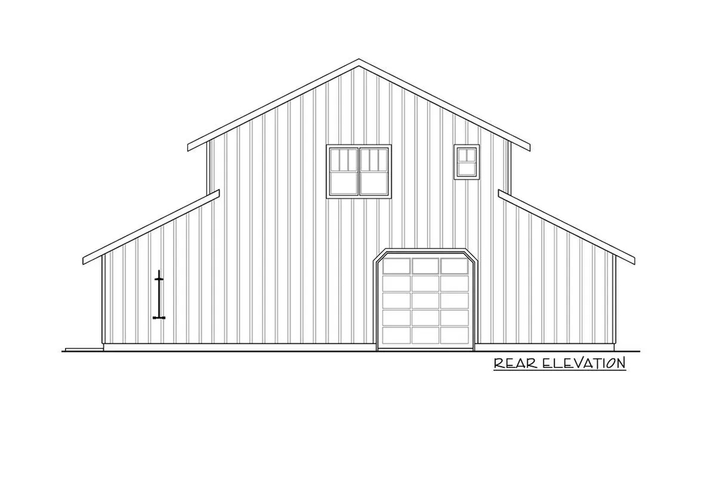 Rear elevation sketch of the garage apartment.