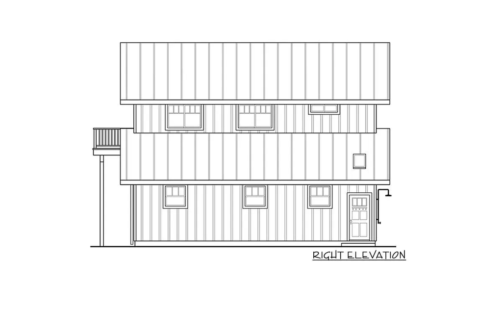 Right elevation sketch of the garage apartment.