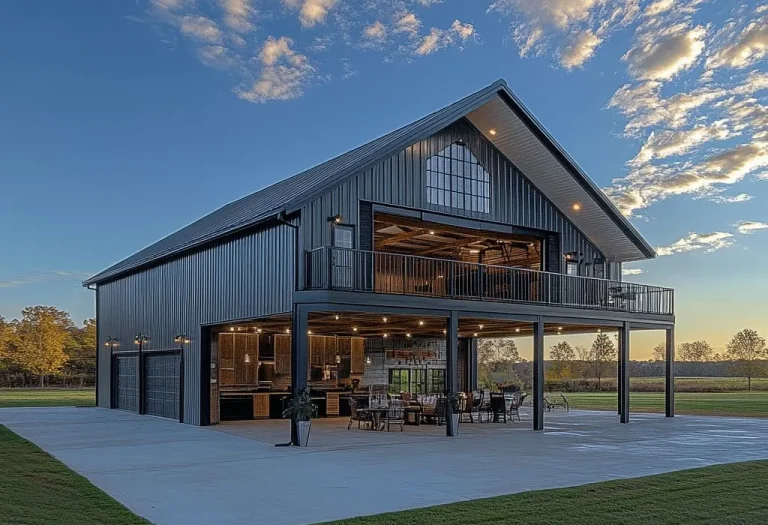 40×55 Barndominium with Vaulted Great Room & Covered Deck | Plan 14386HBM