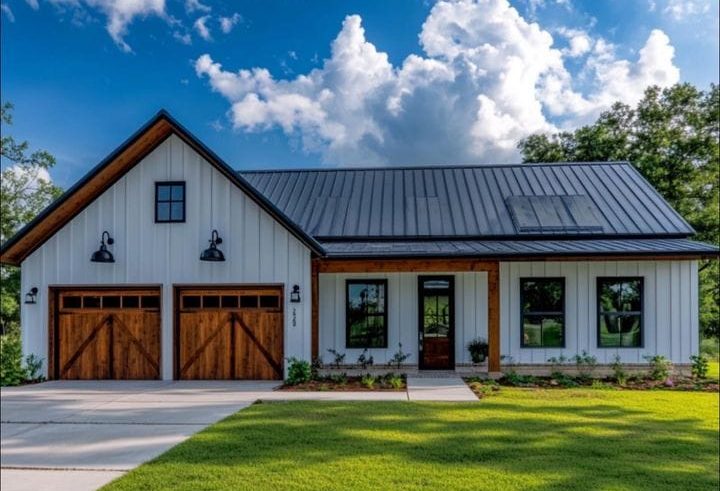 Compact 1-Bed Barndominium with Flex Room & Dual Porches | Plan 14389HBM